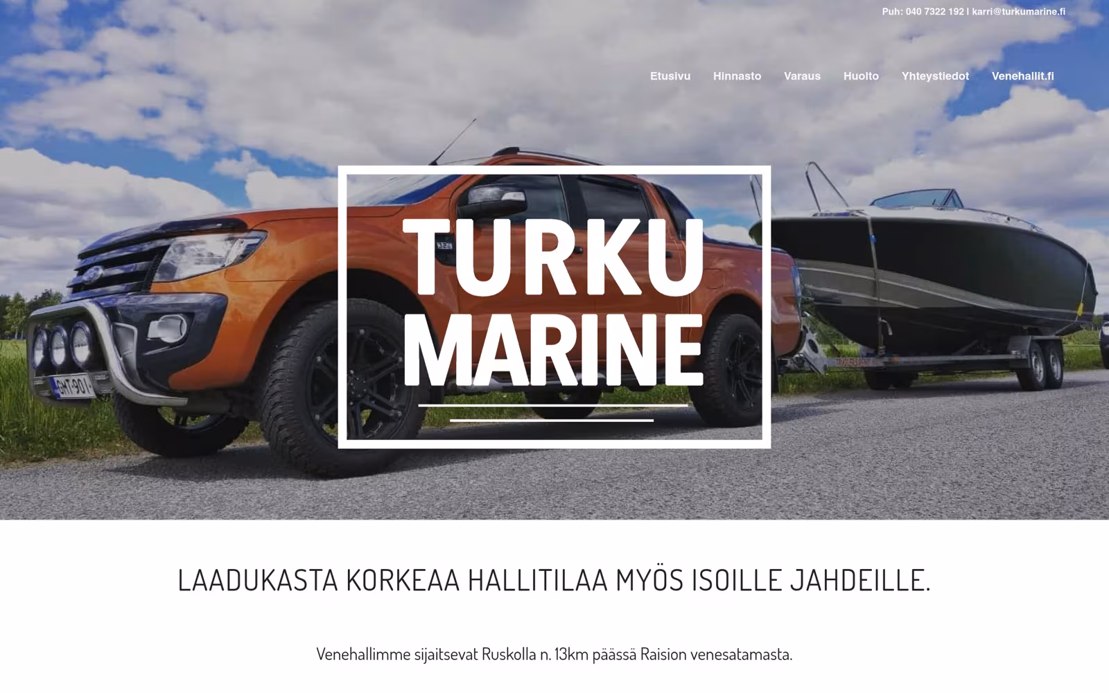 Turku Marine — Veneilyalan yrityksen verkkosivusto